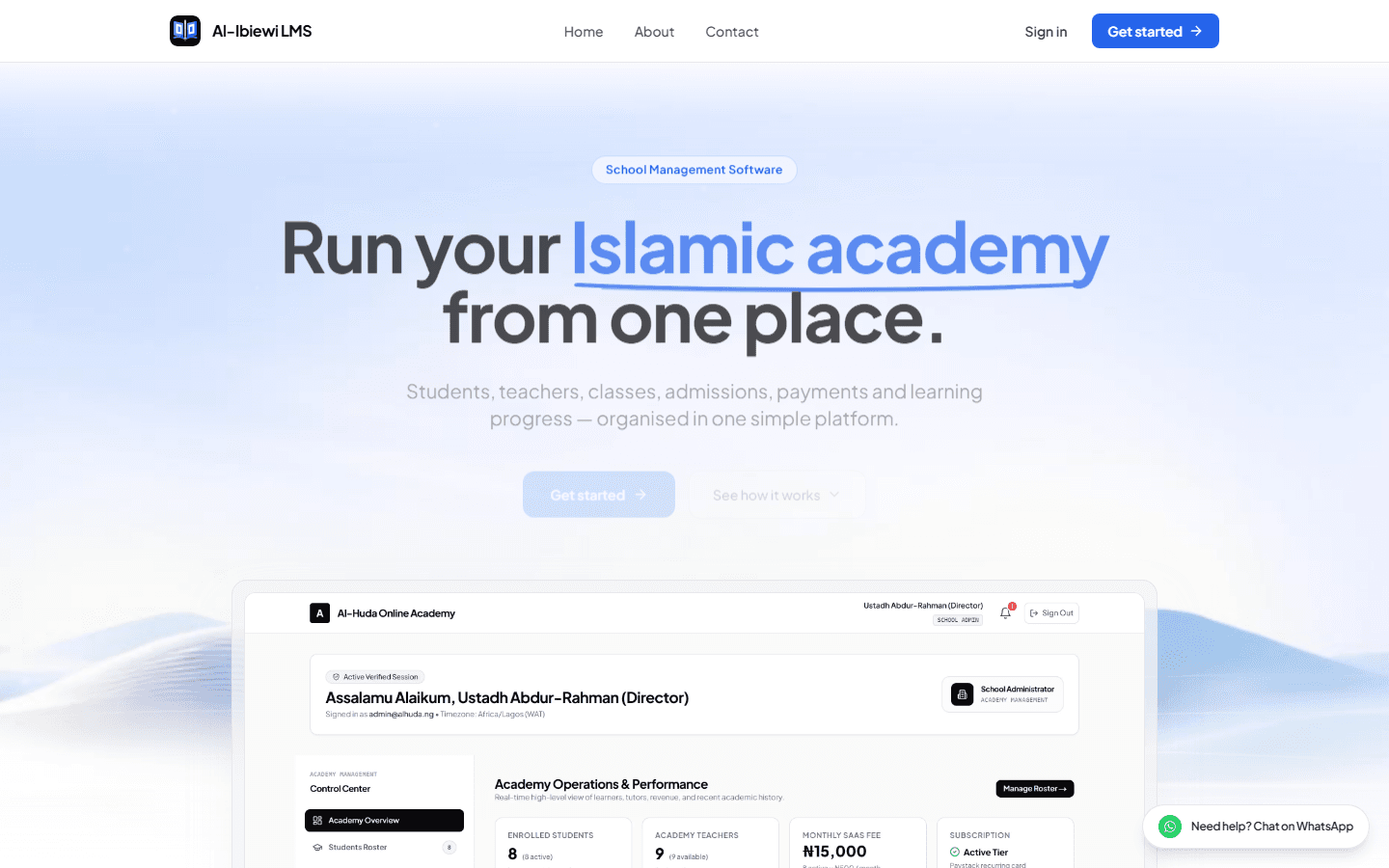 Al-Ibiewi LMS interface preview